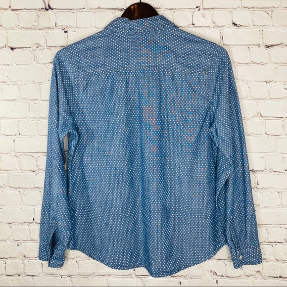 Old Navy Women’s Button Down Jean Polka Dot Top M - Picture 2 of 13